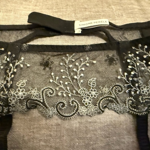 Simone Perele Black Garter Belt Sz L - Picture 3 of 3